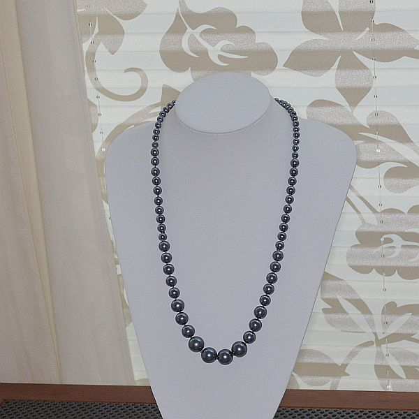 Glasperlenkette grau