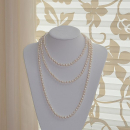 Kette Perlen Ø 6 - 7 mm weiß / 160 cm