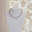 Zuchtperlen Collier Perlen 4,5 - 6,5 mm rot