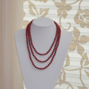 Süßwasser Zuchtperlen Kette Perlen Ø 6 - 7 mm rot / 160 cm lang