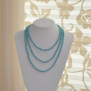 Süßwasser Zuchtperlen Kette Perlen Ø 6 - 7 mm türkis / 160 cm