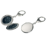 Schlüsselanhänger oval Medaillon versilbert